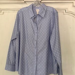 Chico size 3 medium blue with cream dots.